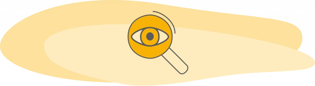 Illustration Magnifying glass with eye for a better overview