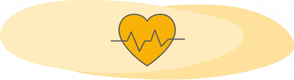 Illustration heart with heart rate